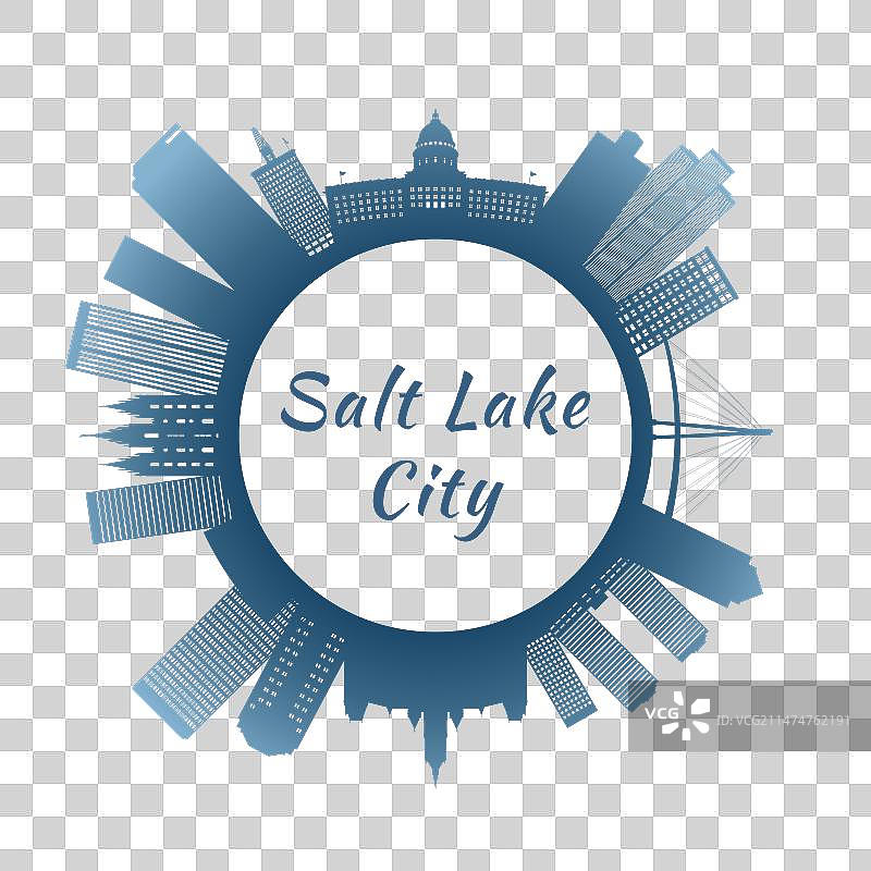 盐湖城市天际线与彩色建筑图片素材