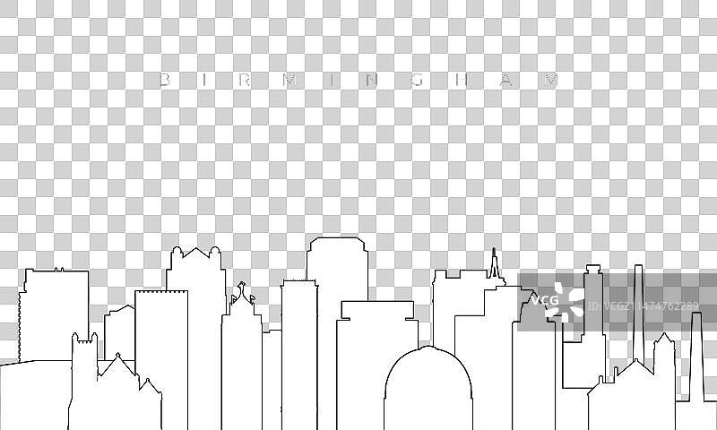伯明翰天际线时尚轮廓模板图片素材