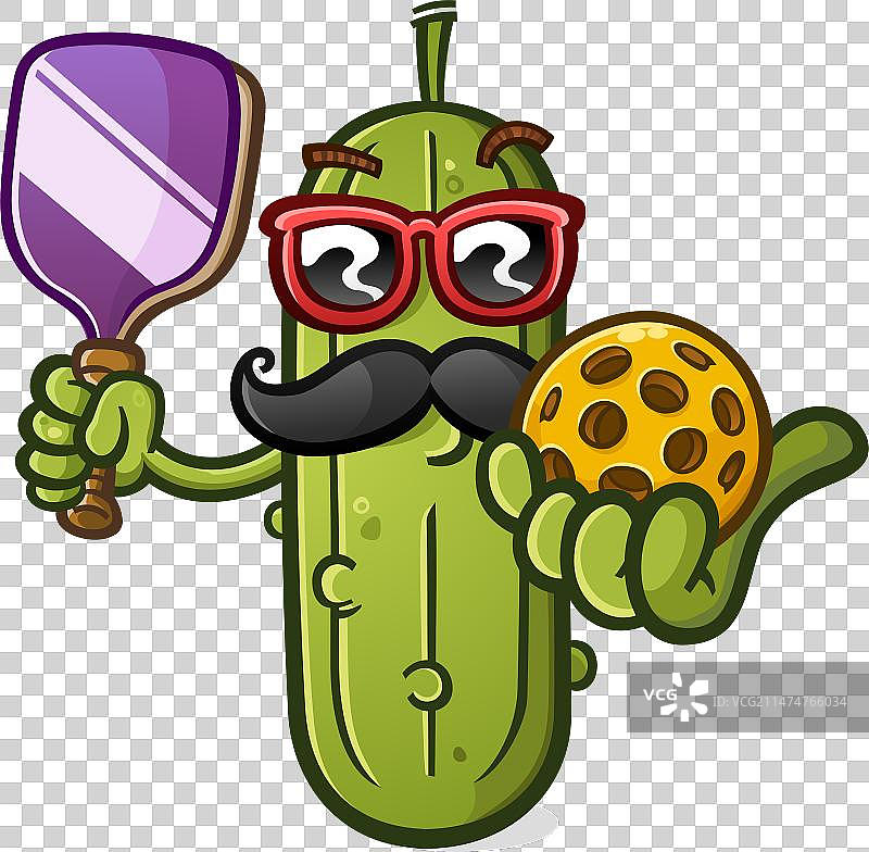 戴太阳镜的泡菜球卡通人物图片素材