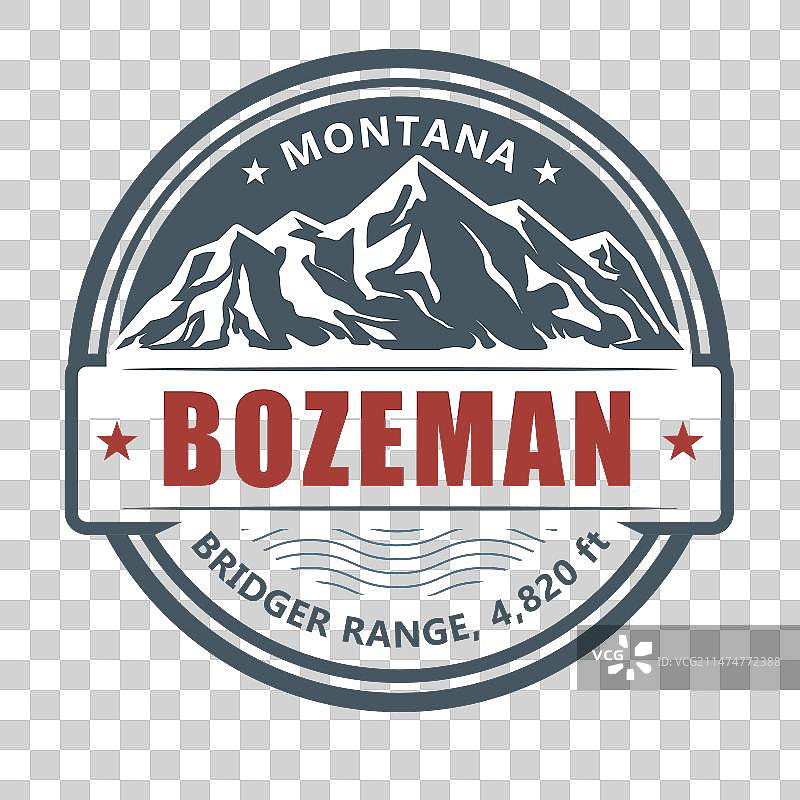 博兹曼滑雪胜地犹他州布里杰山脉印章图片素材