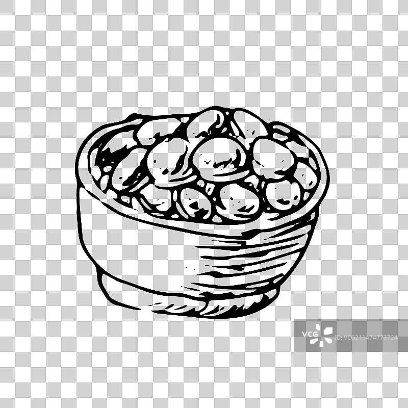 螺旋藻片外形手绘草图图片素材