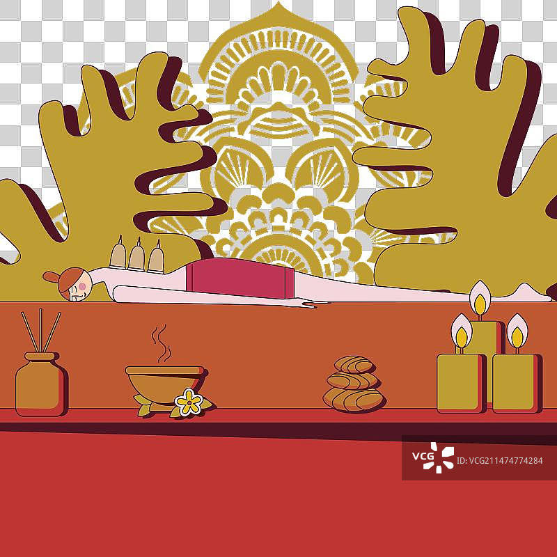 健康真空拔罐背部按摩图片素材