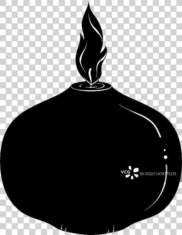 燃烧的圆形蜡烛轮廓图片素材