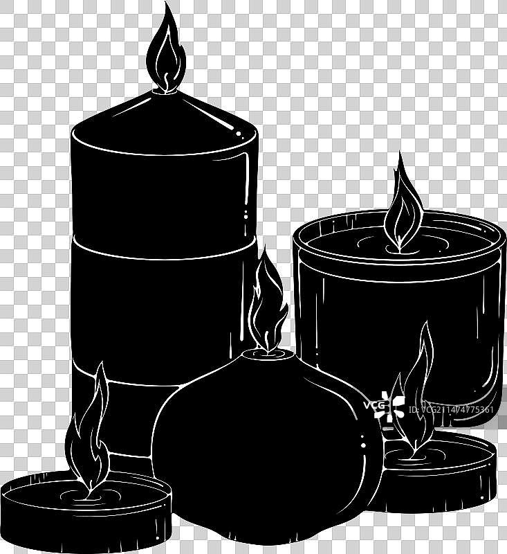 不同蜡烛的轮廓图片素材