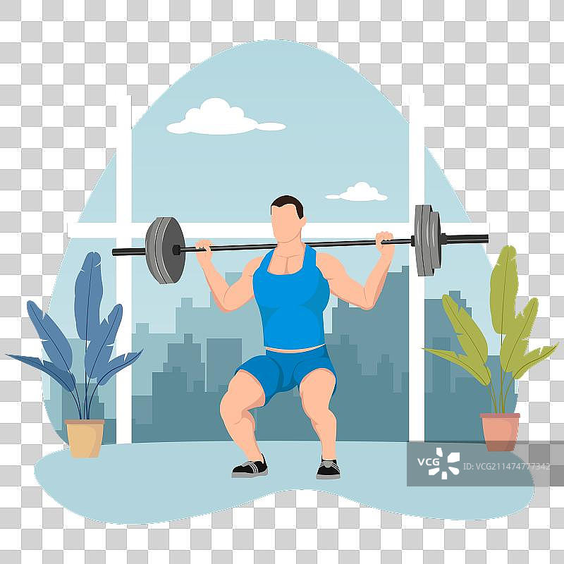 男人举重杠铃图片素材