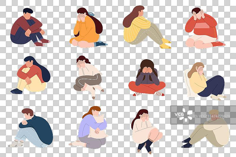 悲伤沮丧的青少年图片素材