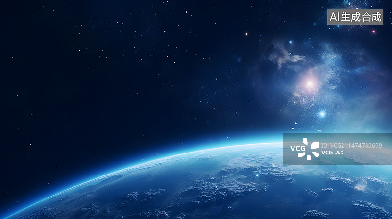 【AI数字艺术】蓝色地球图片素材