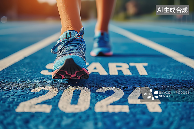 【AI数字艺术】站在跑道上的妇女的低处图片素材