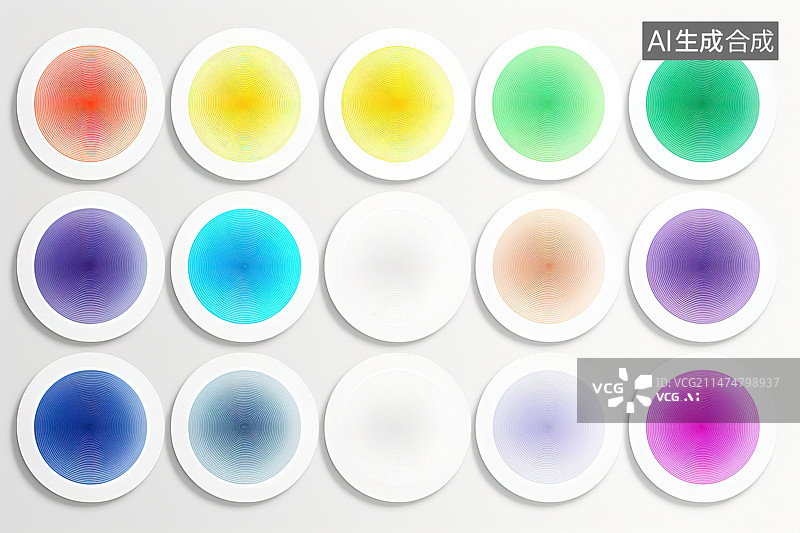 【AI数字艺术】正上方白色背景下的彩色糖果图片素材