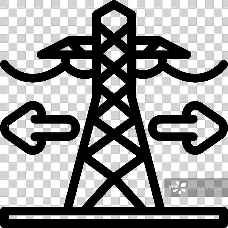 网格扩展电力线图标图片素材