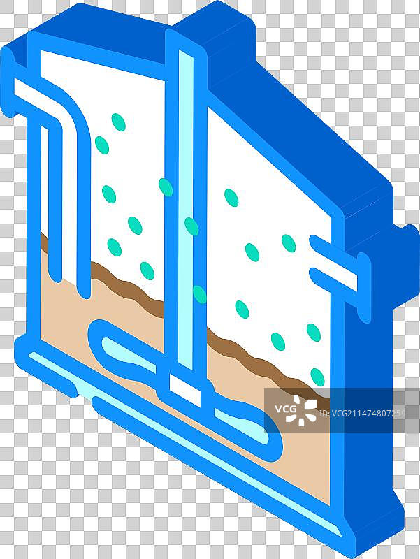 厌氧消化生物质能源2.5D图标图片素材