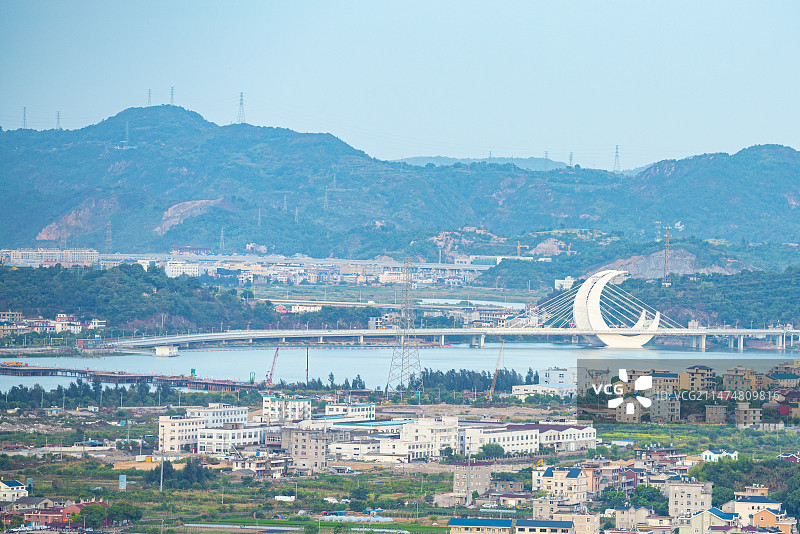 玉环湖月环桥周边地块图片素材