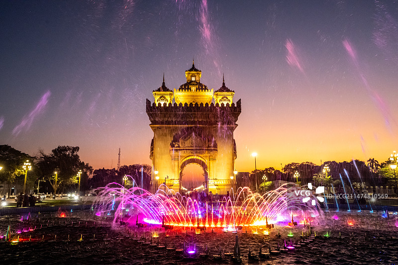 老挝万象凯旋门图片素材