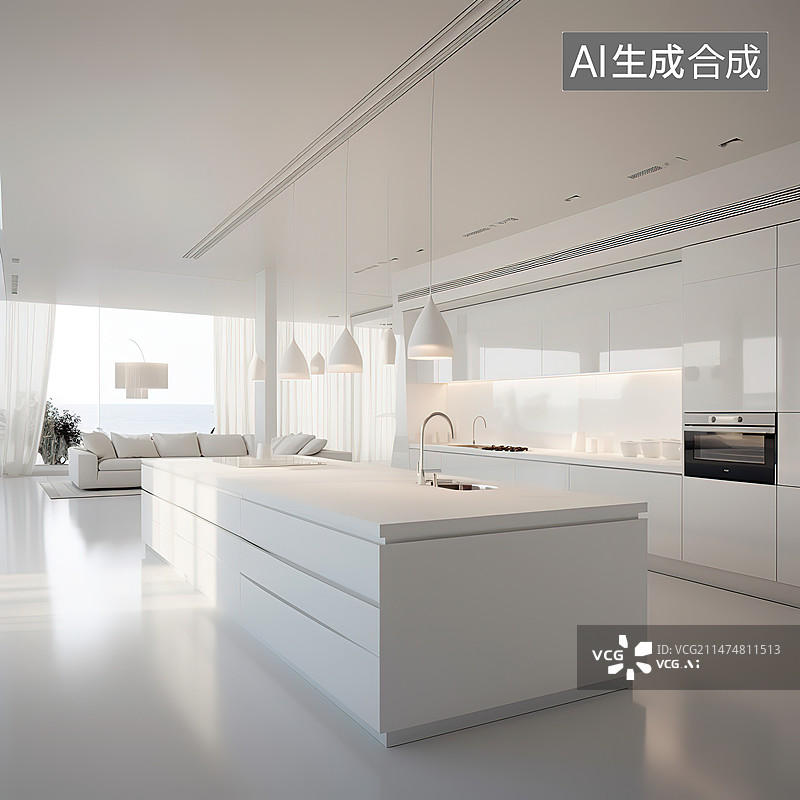 【AI数字艺术】现代城市建筑内部空间图片素材