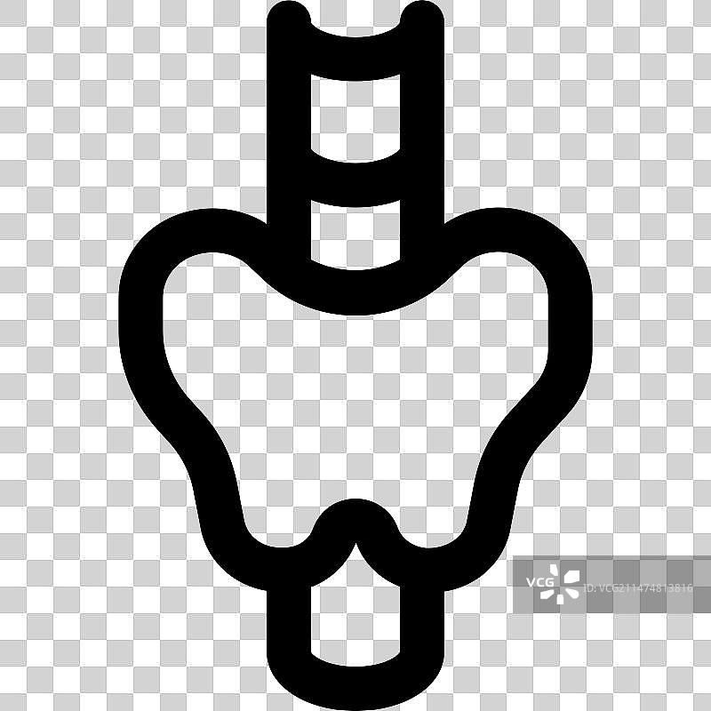 甲状腺是一个位于下方的蝴蝶形腺体图片素材