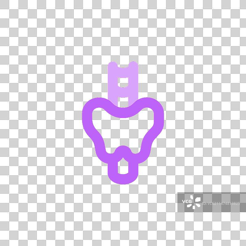 甲状腺是一个位于下方的蝴蝶形腺体图片素材