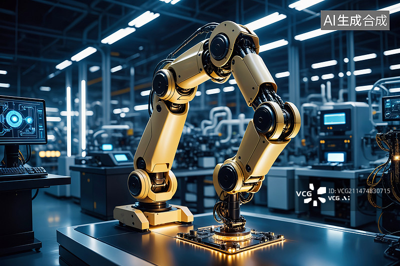 【AI数字艺术】芯片工厂-智能制造概念图片素材