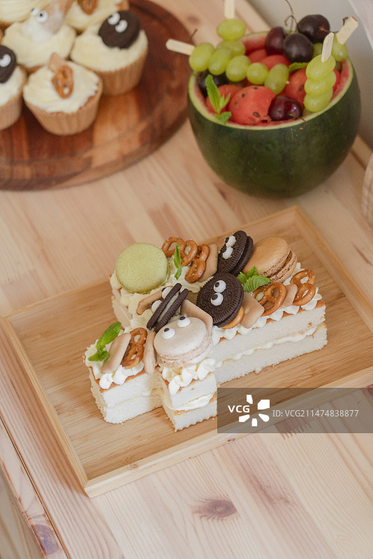 数字生日蛋糕花式水果西瓜盅图片素材