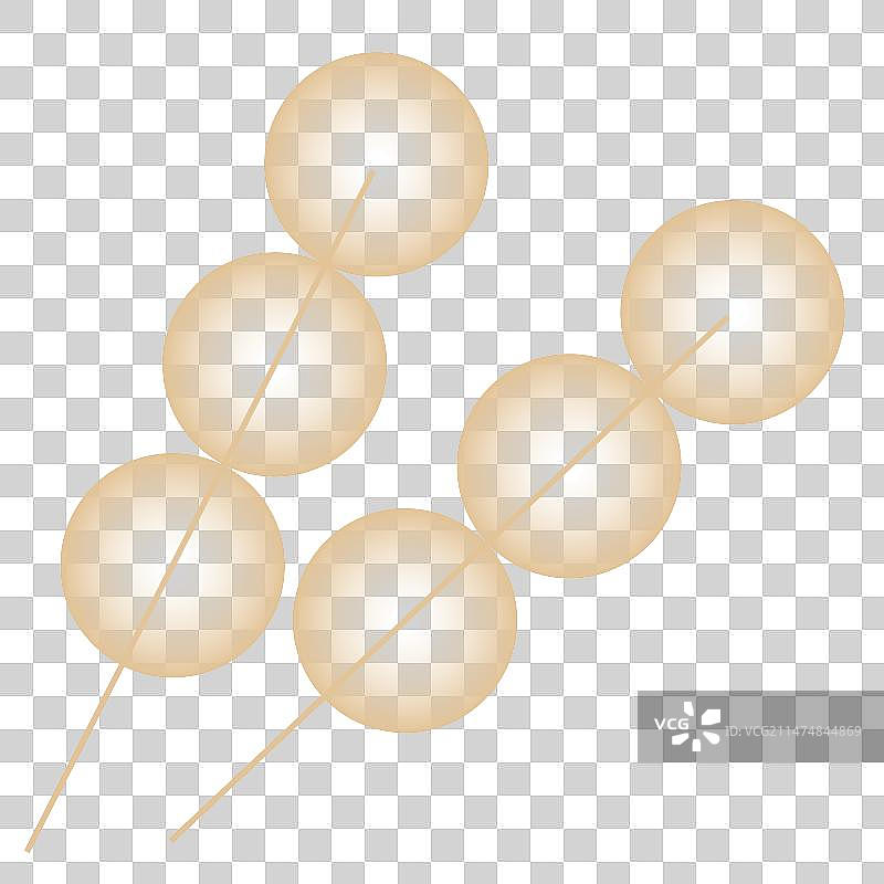 新年春节金色矢量扁平风元素之烤串糖葫芦丸子麻圆图片素材