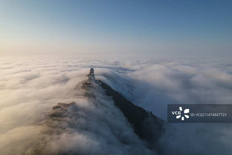 丽水白云山雷达站云海图片素材