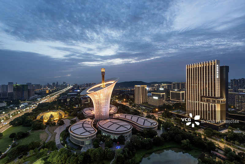 中国湖北武汉光谷未来科技城马蹄莲图片素材