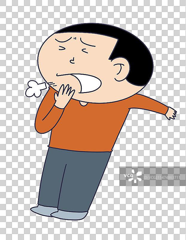 元素：打哈气的人物图片素材