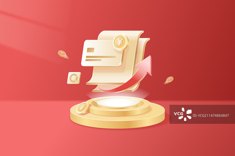 信用卡银行卡办理，投资理财基金股票合同文件立体矢量插画图片素材