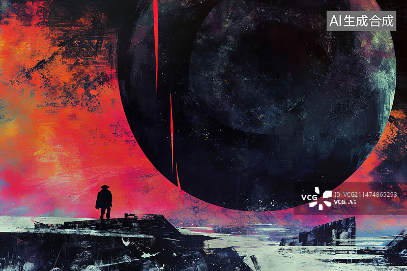 【AI数字艺术】宇航员与地形地貌图片素材