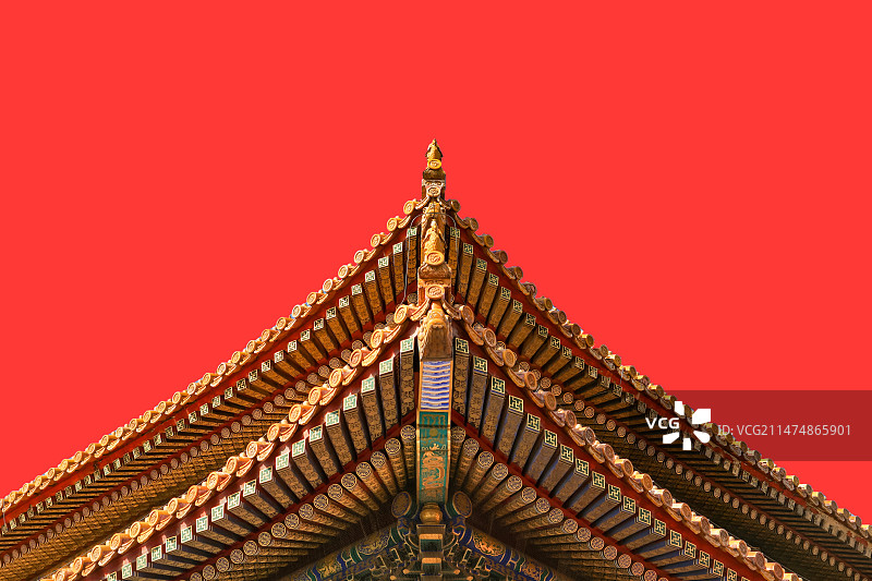 故宫红墙屋檐特写图片素材