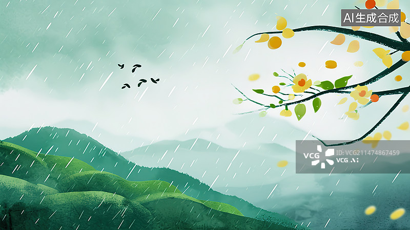 【AI数字艺术】中国风清明节唯美插画图片素材