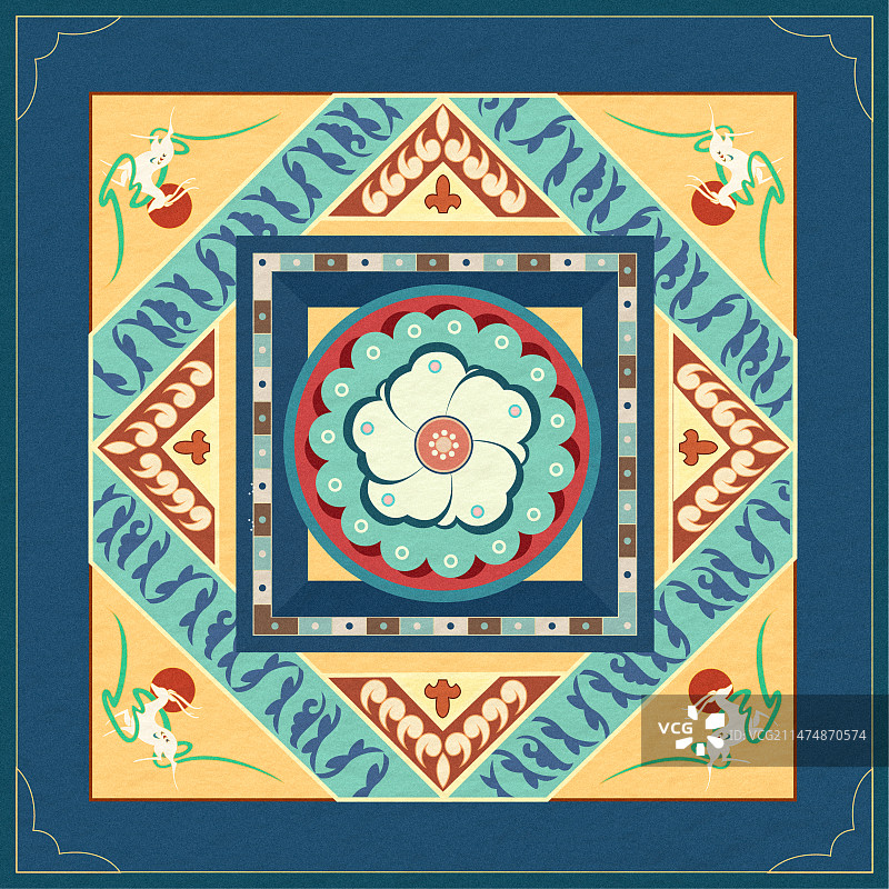 敦煌藻井图图片素材