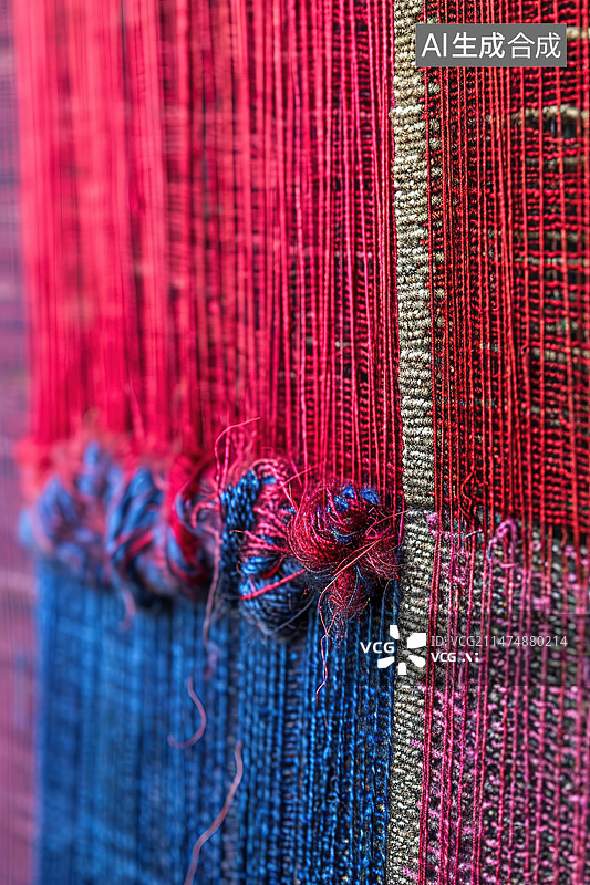 【AI数字艺术】挂在墙上的绳子的特写镜头图片素材