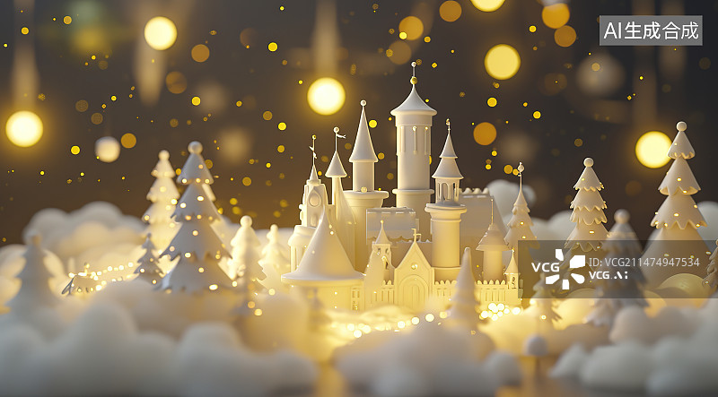 【AI数字艺术】桌上圣诞装饰的特写镜头图片素材