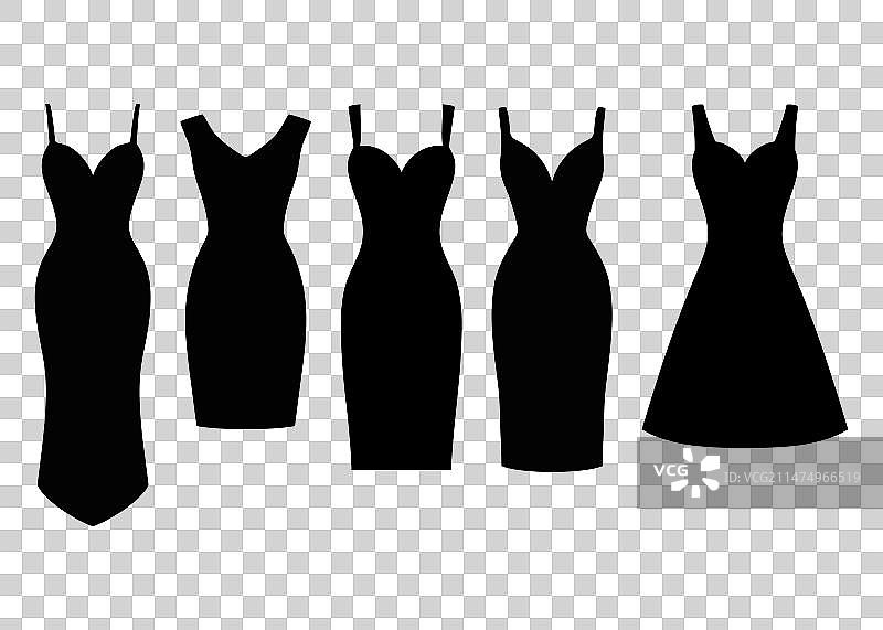 女士晚礼服和鸡尾酒礼服套装图片素材