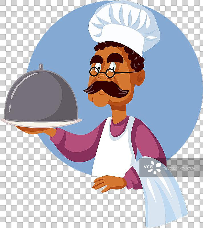 快乐的黑人厨师提供美食图片素材