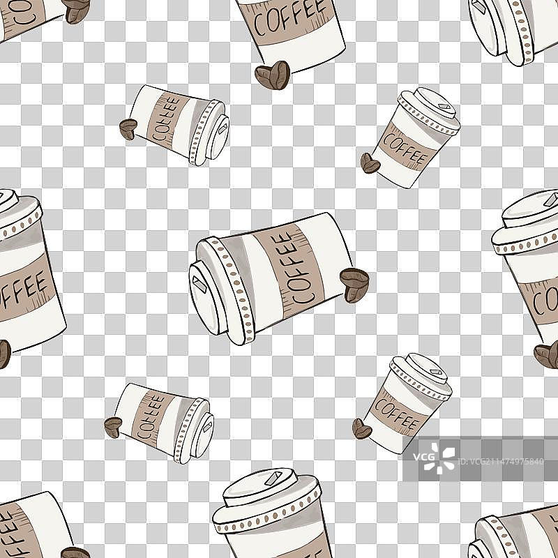 外卖纸杯咖啡无缝图案图片素材