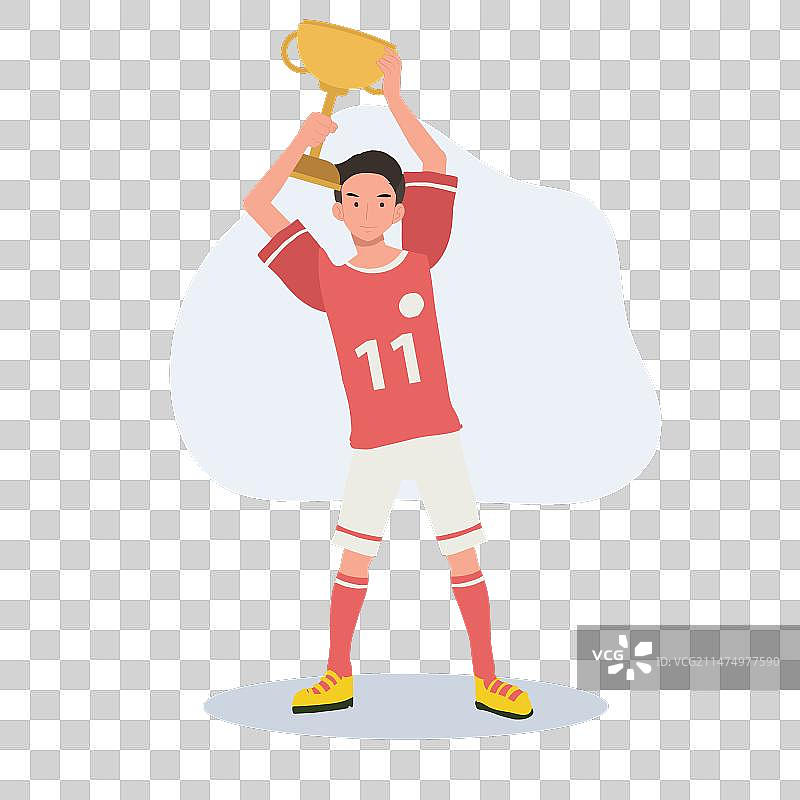 足球运动员举杯庆祝胜利图片素材
