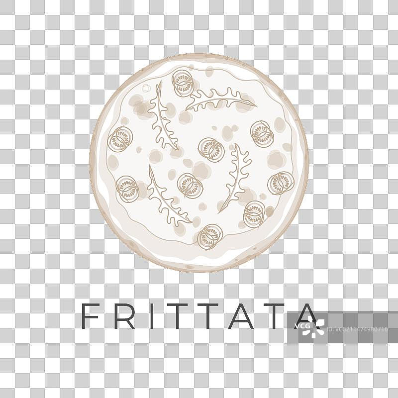 扁平风格线条艺术蔬菜煎蛋饼图片素材