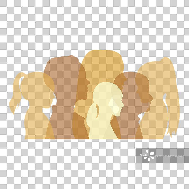 儿童剪影图片素材