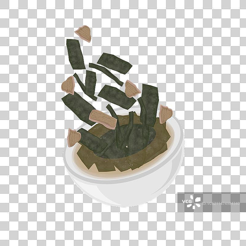 漂浮的海带汤图片素材