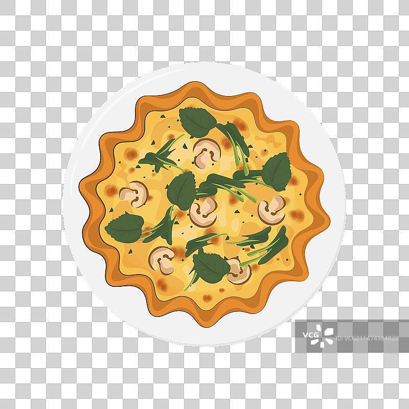 菠菜蘑菇蔬菜法式咸派图片素材