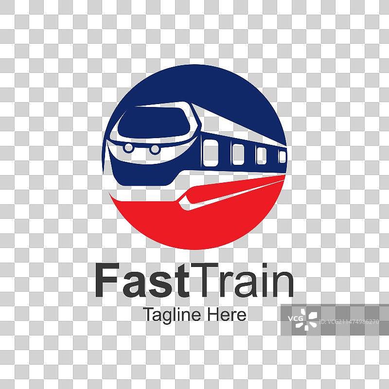 负空间快速列车Logo设计模板图片素材