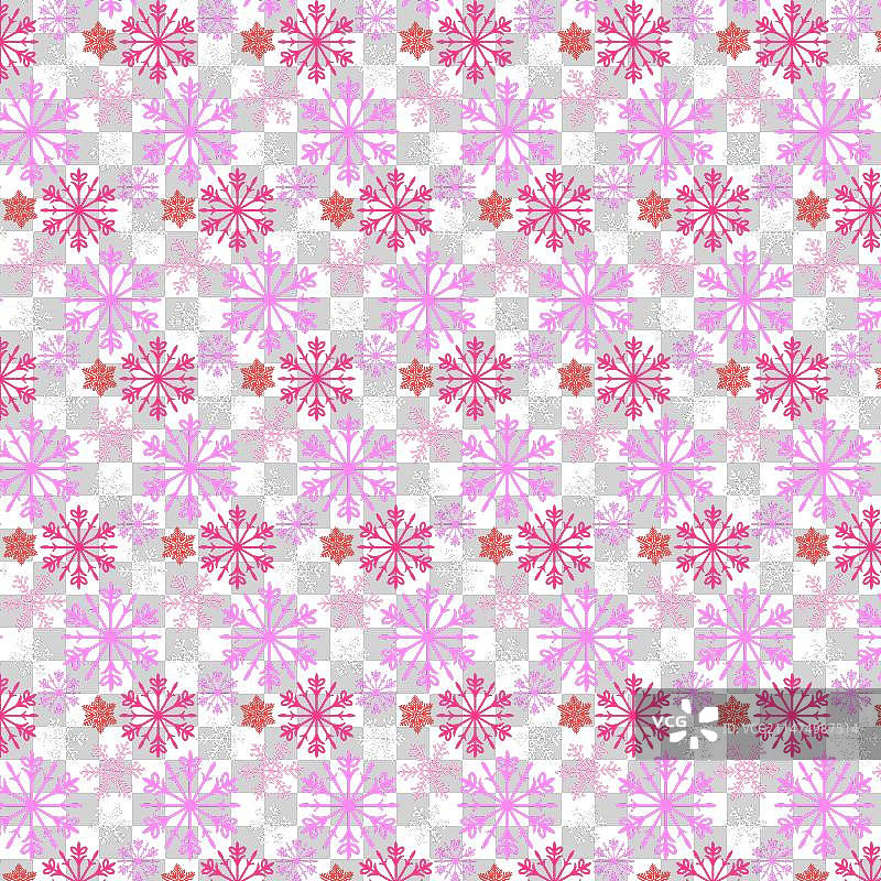 粉色冬季图案无缝背景图片素材