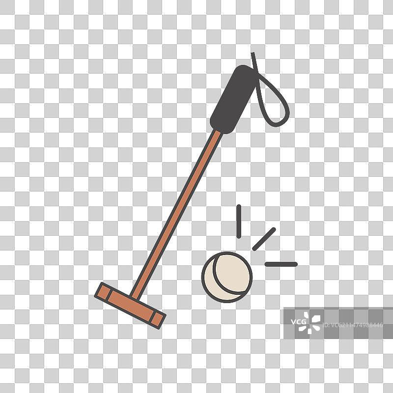 马术马球扁平彩色图标图片素材