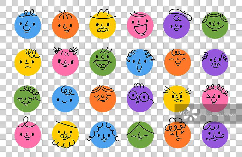 抽象人脸头像卡通表情图片素材