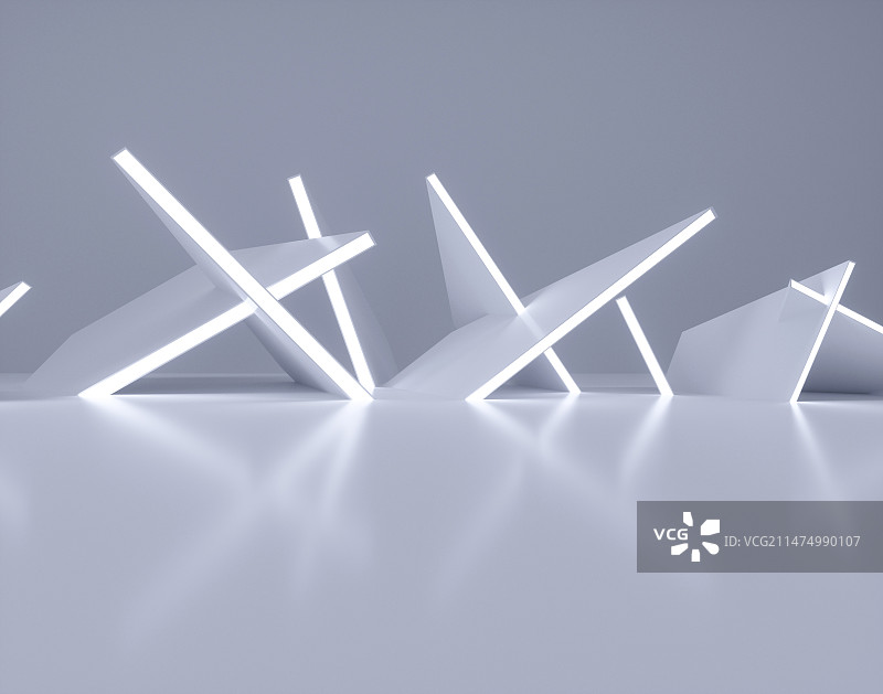 发光简约的室内空间图片素材