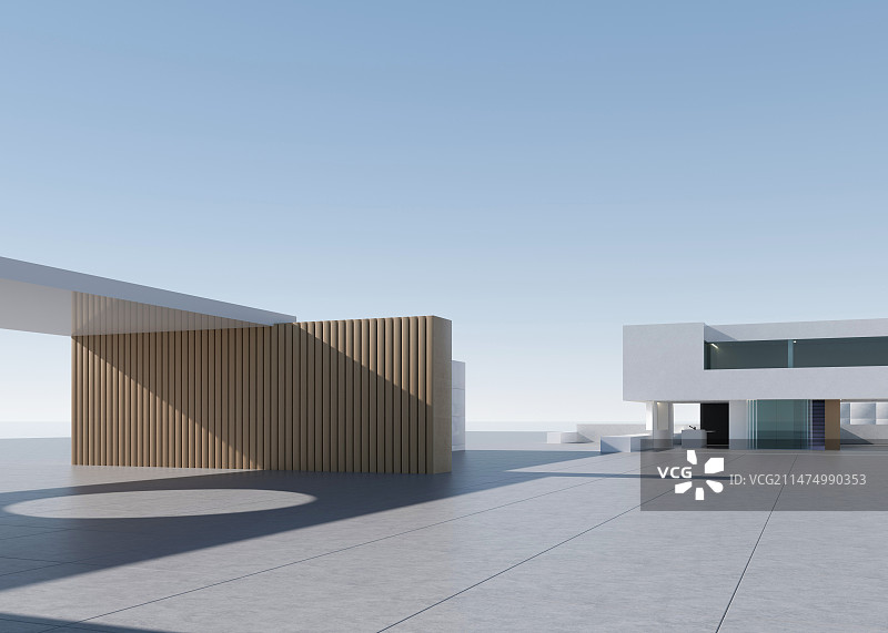 "三维渲染城市广场建筑 三维建筑广场"图片素材