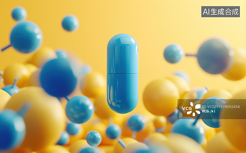 【AI数字艺术】药物胶囊图片素材