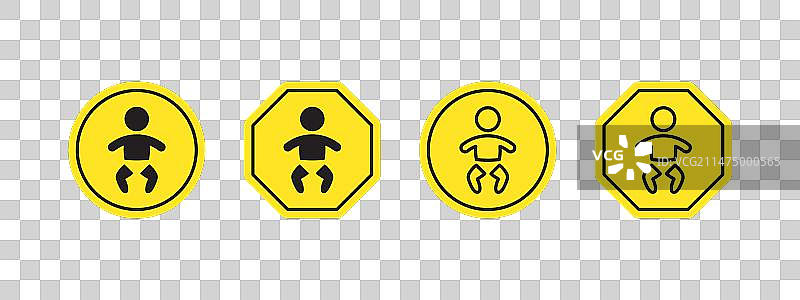 车上有婴儿提示牌安全象形图图片素材