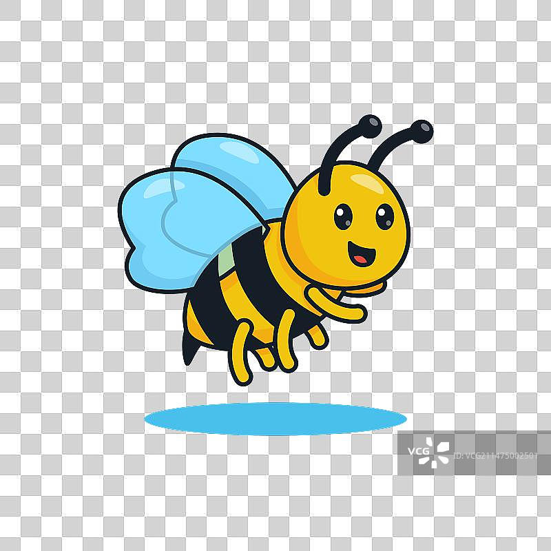 有趣的蜜蜂微笑表情设计图片素材